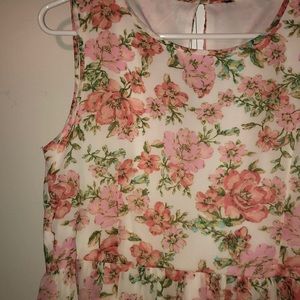 Peach Floral High Low Dress